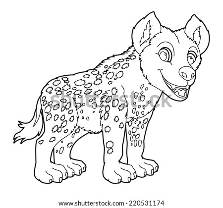 Cartoon Small Animal Coloring Page Hyena Stock Illustration 220531174