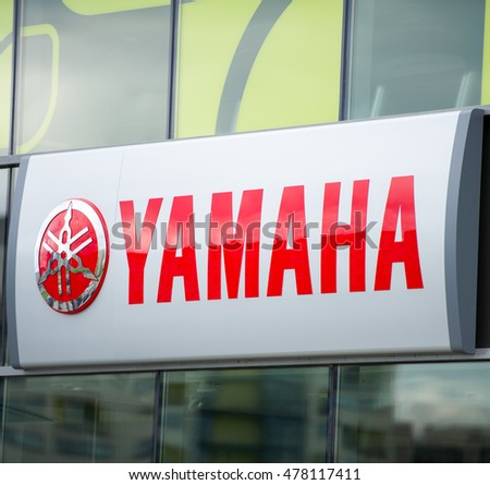 VILNIUS, LITHUANIA-AUGUST 7, 2016: Yamaha logo. Yamaha Motor Company Limited is a Japanese manufacturer of motorcycles, marine products such as boats and outboard motors, and other motorized products.