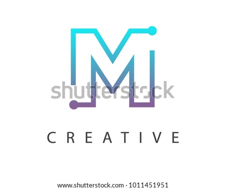 Initial Letter M Logo Connected Circle Stock Vector 1011451951 ...