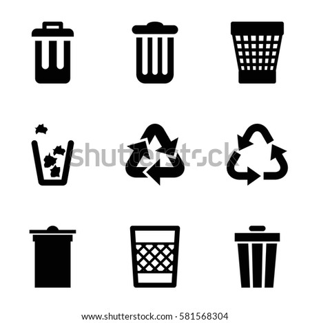 Waste Icons Set Set 9 Waste Stock Vector 581568304 - Shutterstock