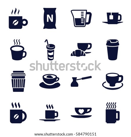 Coffee Icons Set Of 16 Filled Such As Drink Bag With Coffee Icons Set Of 16 Filled Such As Drink Bag With