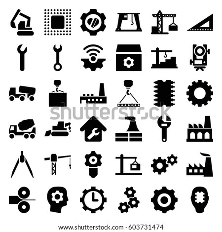 Engineering Icons Set Set 36 Engineering Stock Vector 603731474 ...