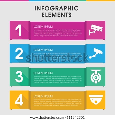 modern cctv infographic template infographic design stock vector modern cctv infographic template infographic design stock vector, Presentation templates