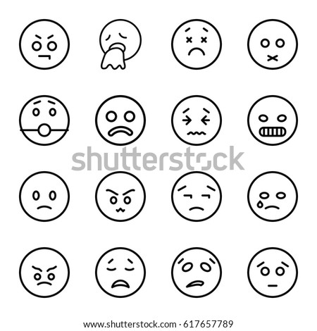 Multiple Cartoon Faces Various Expressions Attitudes Stock Vector ...