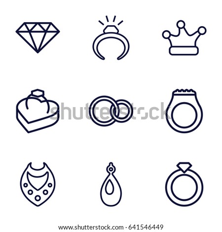 Jewelry Icons Set Black On White Stock Vector 622153472 - Shutterstock