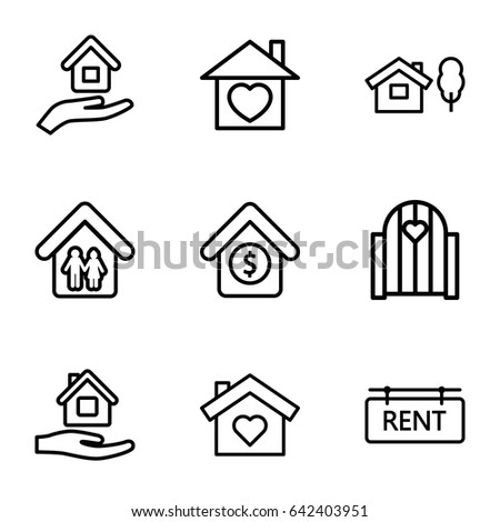 Download Property Icons Set Set 9 Property Stock Vector 642403951 ...
