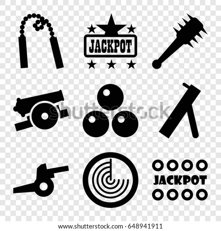 Fight icons set. set of 9 fight filled icons such as radar, jackpot, mace, cannon, canon ball