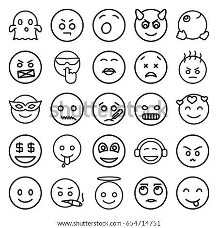 Multiple Cartoon Faces Various Expressions Attitudes Stock Vector ...