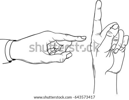 Set Different Poses Human Hands Black Stock Vector 643573417 - Shutterstock