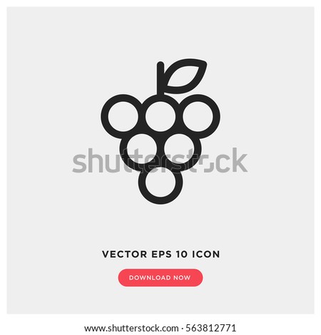 Grape vector icon, fruit symbol. Modern, simple flat vector illustration for web site or mobile app