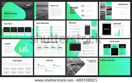 modern green gradient presentation template you stock vector modern green gradient presentation template you stock vector, Presentation templates