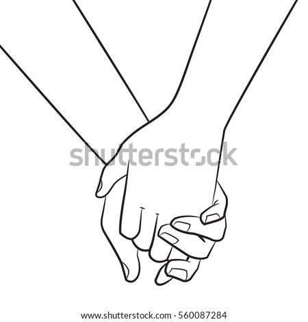 Illustration Holding Hands Stock Vector 560087284 - Shutterstock