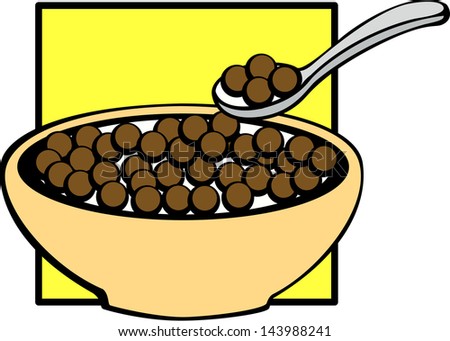 Chocolate Cereal Bowl Spoon Stock Vector 44150737 - Shutterstock