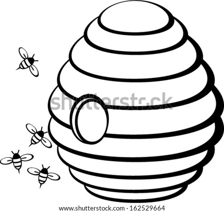 Beehive Bees Stock Vector 162529664 - Shutterstock