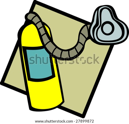 Medical Gas Tank Breathing Mask Scuba Stock Vector 28788232 - Shutterstock