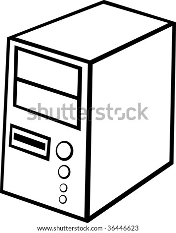 Computer Cpu Case Tower Stock Illustration 36446623 ...