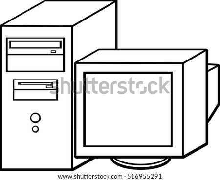 Computer Technology Illustrations Symbols Set Stock Vector 70627195 ...