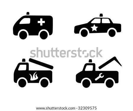 Ambulance Police Car Fire Truck Tow Stock Illustration 15502597 ...