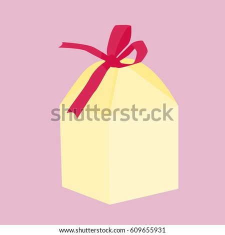 Birthday, wedding gift box. Card, invitation design. Vector ...