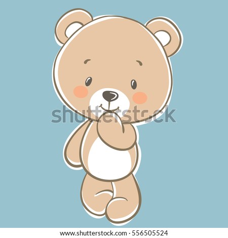 Vector Cute Cartoon Teddy Bear On Stock Vector 556505524 - Shutterstock