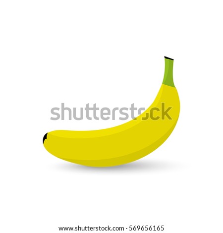 Vector banana. Fresh banana on white background