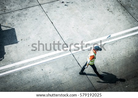 Airport staff during working period.