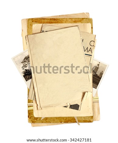 Old Paper And Vintage Photos Objects Isolated On White Background Can Be Used For Old Paper And Vintage Photos Objects Isolated On White Background Can Be Used For