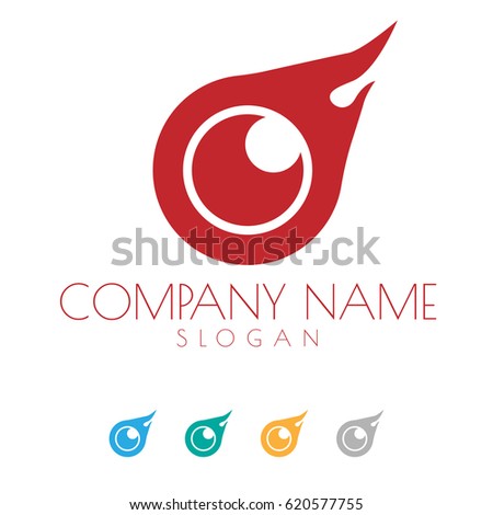 eye logo with the shape of meteor