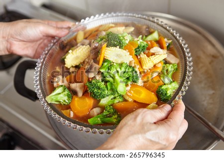 Hands Chef Preparing Plating Thinly Sliced Stock Photo 