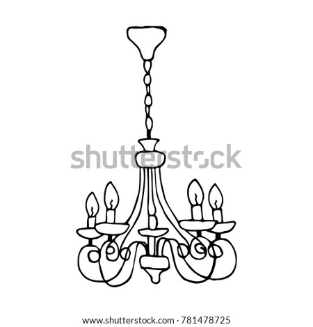Chandelier Vector Illustration Doodle Style Design Print Decor Textile Paper Chandelier Vector Illustration Doodle Style Design Print Decor Textile Paper