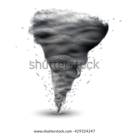 Realistic Tornado Swirl On White Background Stock Vector 429324247 ...