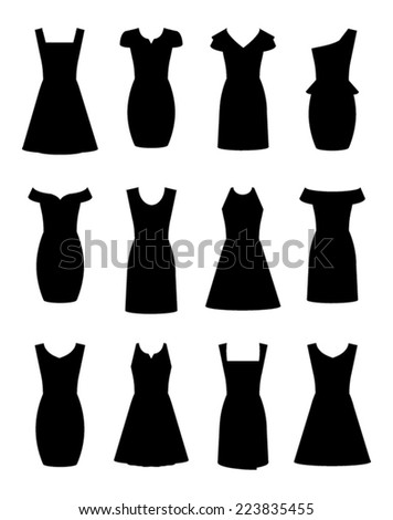 Silhouette Woman Fashion Clothes Dress Icon Stock Vector 296030660 ...