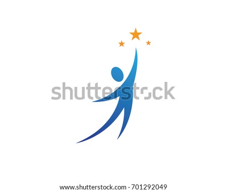 Colorful Person Winning Achievement Success Symbol Stock Vector ...