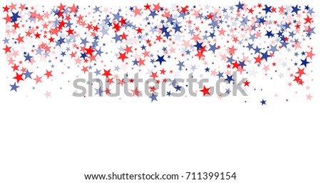 Patriotic USA Stars Confetti Horizontal Backdrop Stock Vector 711399154 ...