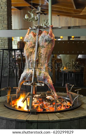 Roasting Fire Lamb Open Stock Images, Royalty-Free Images 