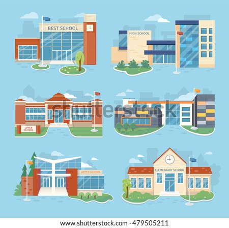 Set Hospital Building Cartoon Modern Vector Stock Vector 570608911 ...