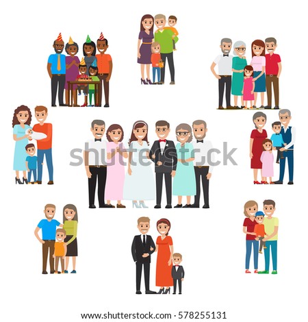 Set Characters Showing Stages Development Family Stock Vector 510799960 ...