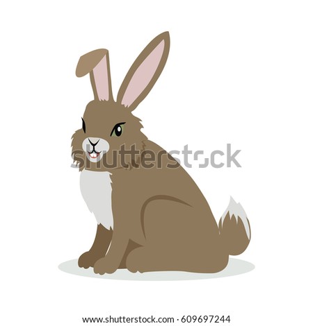 Hare Rabbit Cartoon Character Brown Hare Stock Vector 609697244 ...