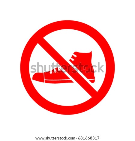 No Shoes Sign Warning Prohibited Public Stock Vector 681668317 ...