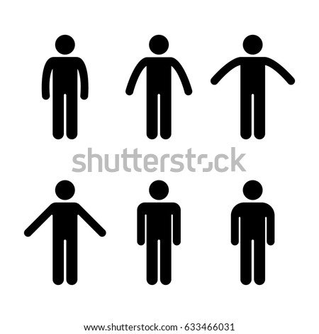Man People Various Standing Position Posture Stock Vector 633466031 ...