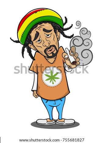 Man Smoking Cannabis Cartoon Vector Stock Vector 755681827 - Shutterstock