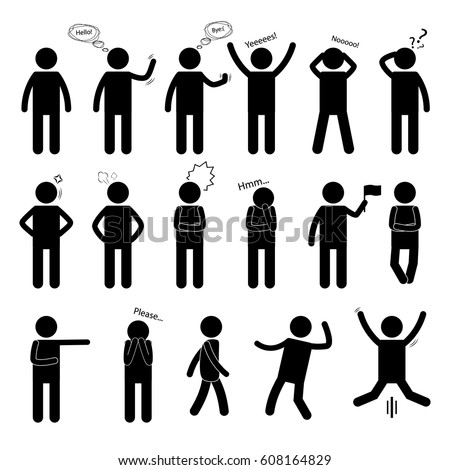 Man People Person Basic Body Language Stock Vector 133252136 - Shutterstock