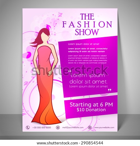 Colourful Banner Poster Flyer Fashion Show Stock Vector 290854544 ...