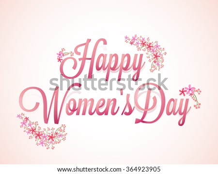 Elegant greeting card design with stylish text Happy Women's Day on shiny pink background.