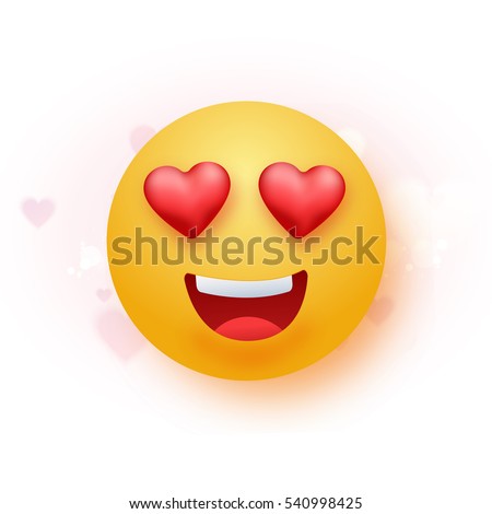 Smile Love Emoticon Icon Hearts Stock Vector 460148116 Illustration Smiley