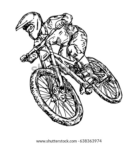 Cycling Mountain Bike Vector Illustration Sketch Stock Vector 638363974