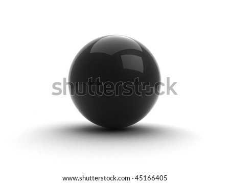 Glossy black pearl / sphere with shadow