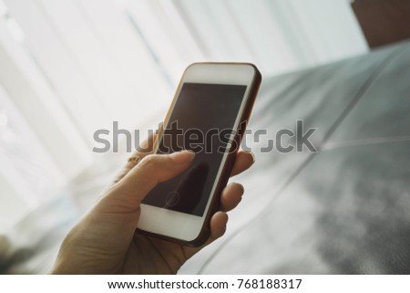 Close Woman Hand Holding Smartphone Touching Stock Photo 768188317 - 450x320 - jpeg Holding Hands Touching Addiction To