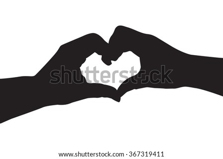 Hands Heart Form Detailed Black White Stock Vector 147708050 - Shutterstock