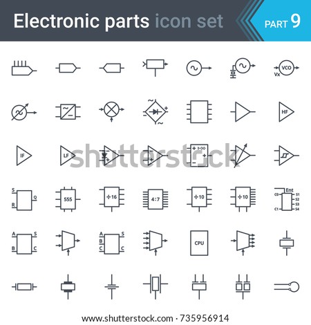 Complete Vector Set Electric Electronic Circuit Stock ...